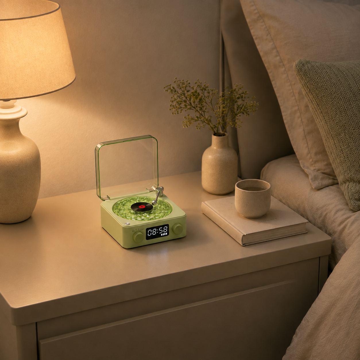 Altavoz Bluetooth retro con luz ambiental