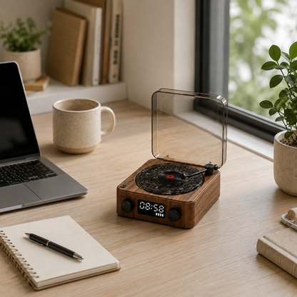 Altavoz Bluetooth retro con luz ambiental