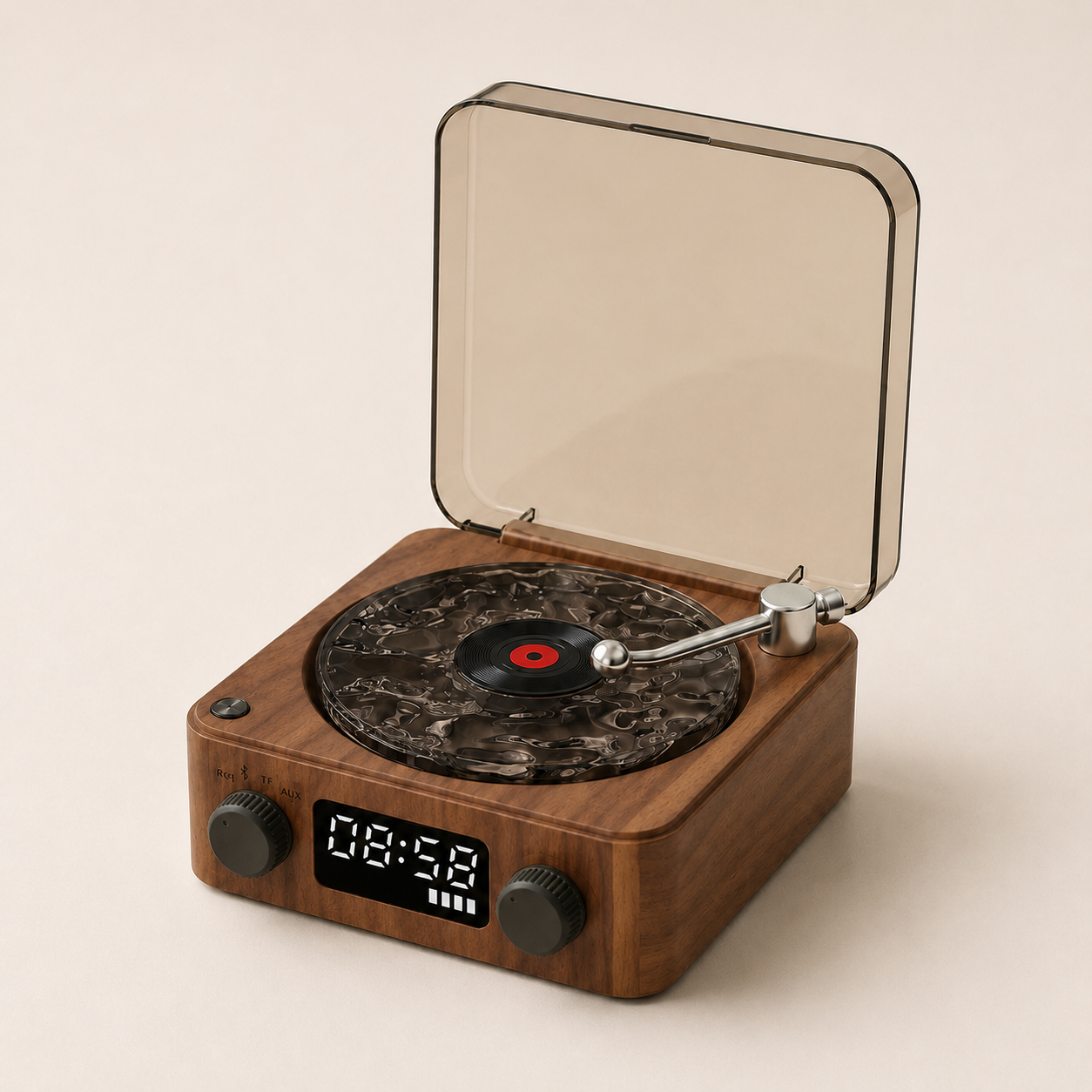 Altavoz Bluetooth retro con luz ambiental